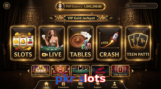 Main screen of Pkr Slots casino page for PK players